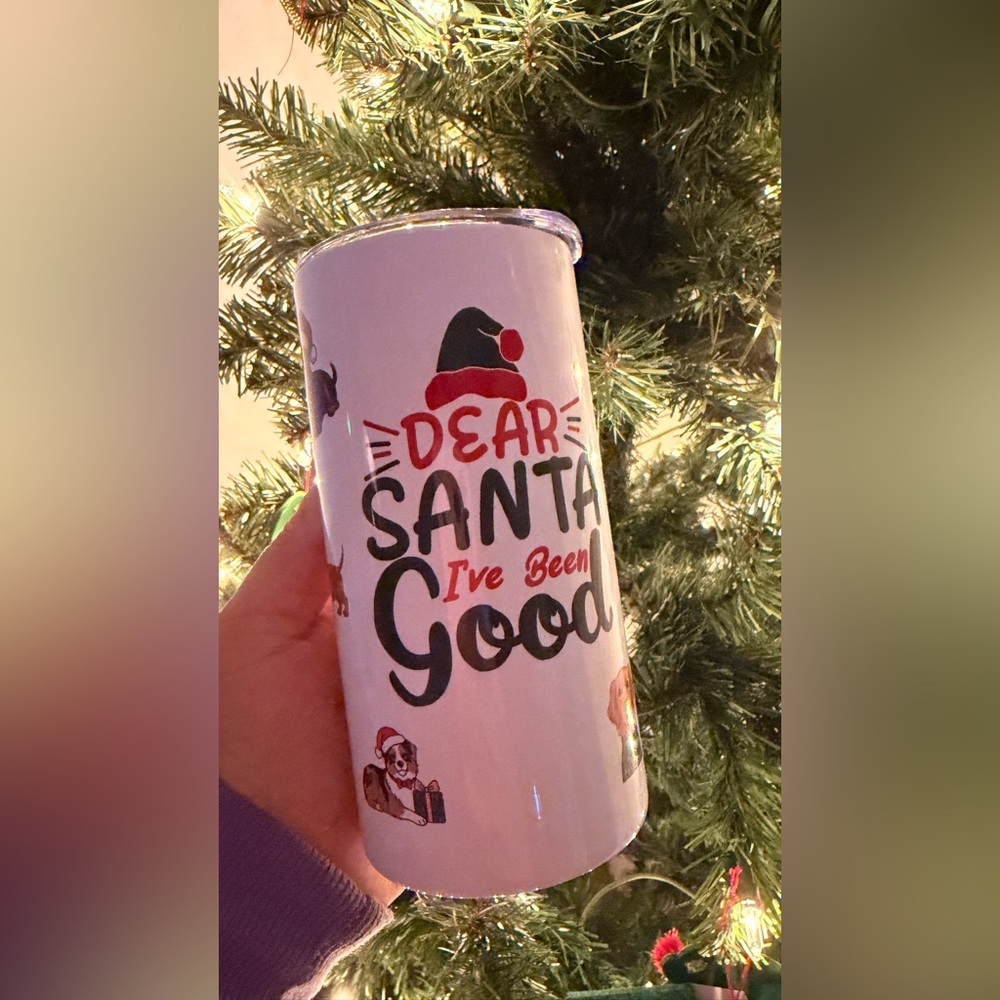 Festive Holiday Tumbler with Santa Design